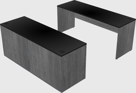 Parallel desk with credenza