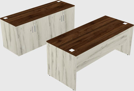 Parallel desk with credenza