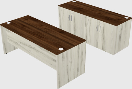 Parallel desk with credenza
