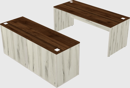 Parallel desk with credenza