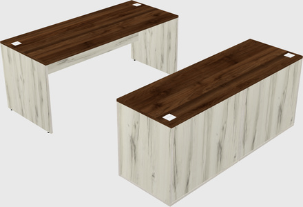 Parallel desk with credenza