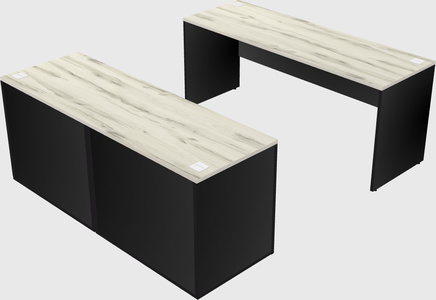 Parallel desk with credenza