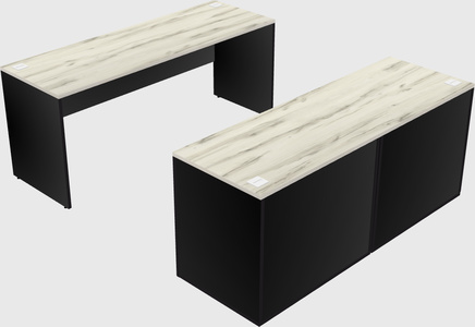 Parallel desk with credenza