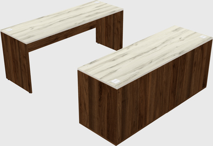 Parallel desk with credenza