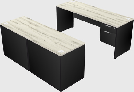 Parallel desk with credenza
