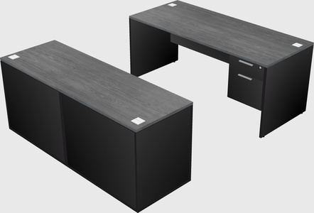 Parallel desk with credenza