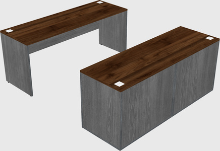 Parallel desk with credenza