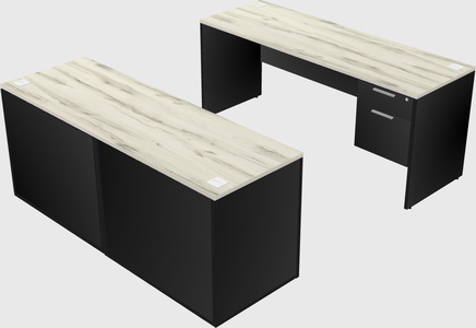 Parallel desk with credenza
