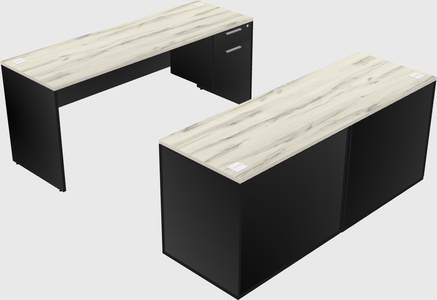 Parallel desk with credenza