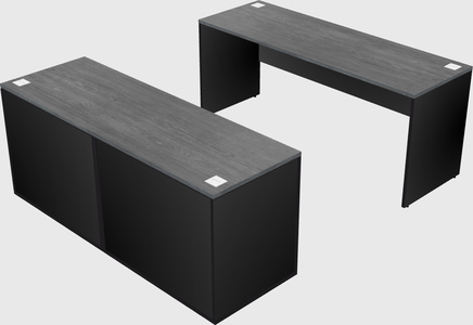 Parallel desk with credenza