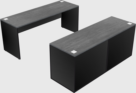 Parallel desk with credenza