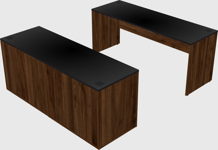 Parallel desk with credenza