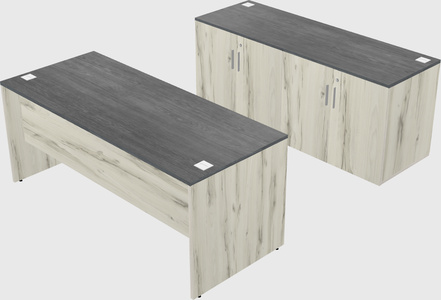 Parallel desk with credenza