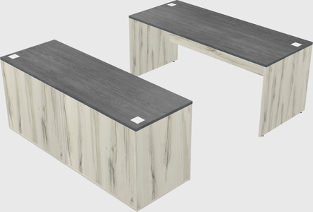 Parallel desk with credenza