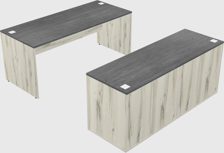 Parallel desk with credenza