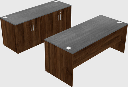 Parallel desk with credenza