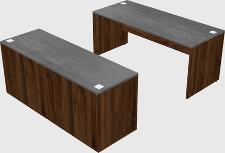 Parallel desk with credenza