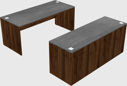 Parallel desk with credenza