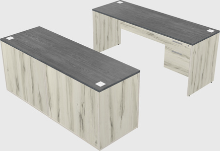 Parallel desk with credenza