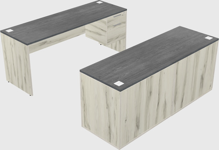 Parallel desk with credenza