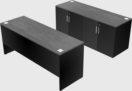 Parallel desk with credenza
