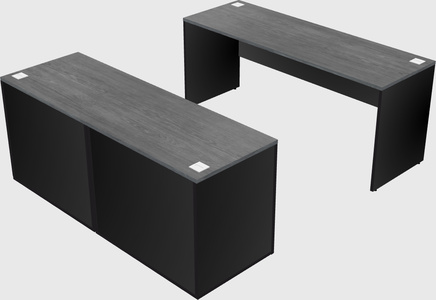 Parallel desk with credenza