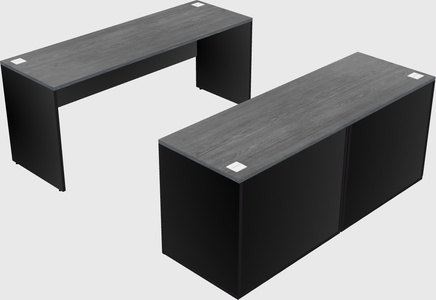 Parallel desk with credenza