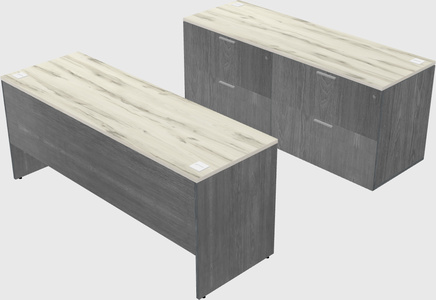 Parallel desk with credenza