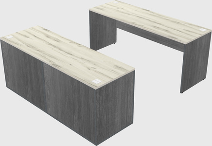 Parallel desk with credenza