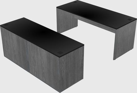 Parallel desk with credenza