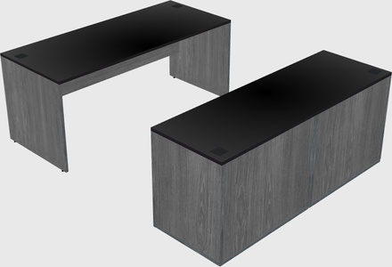 Parallel desk with credenza