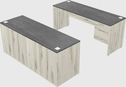 Parallel desk with credenza
