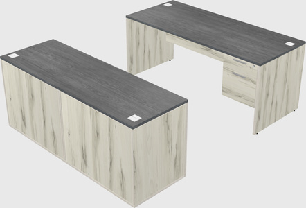 Parallel desk with credenza