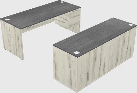 Parallel desk with credenza