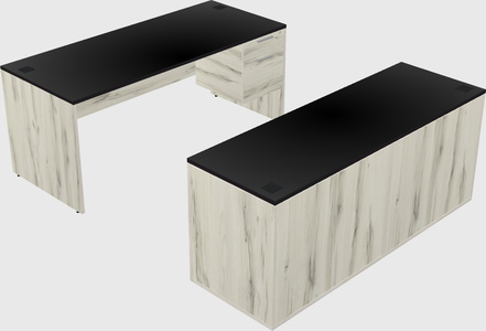 Parallel desk with credenza