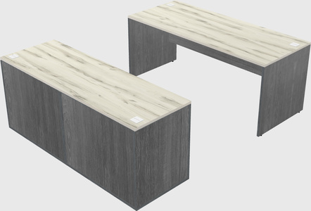 Parallel desk with credenza