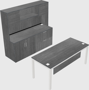 Parallel desk with credenza
