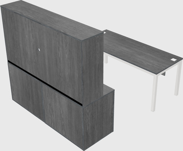 Parallel desk with credenza