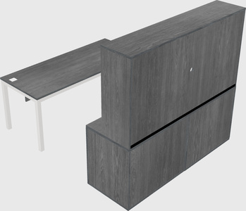 Parallel desk with credenza