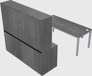 Parallel desk with credenza