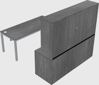 Parallel desk with credenza