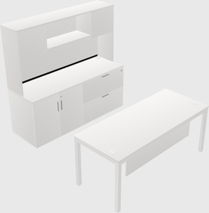 Parallel Desk With Credenza
