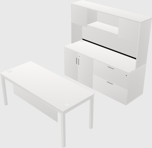 Parallel desk with credenza