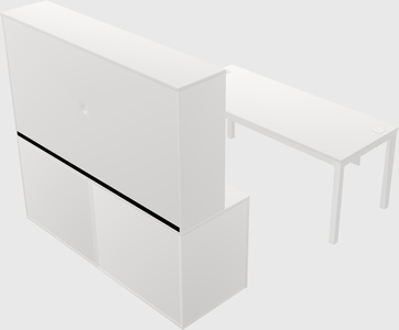 Parallel desk with credenza