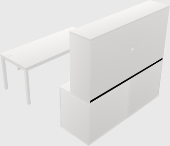 Parallel desk with credenza