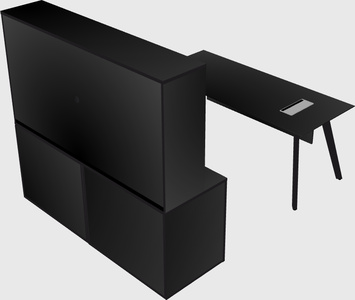 Parallel desk with credenza