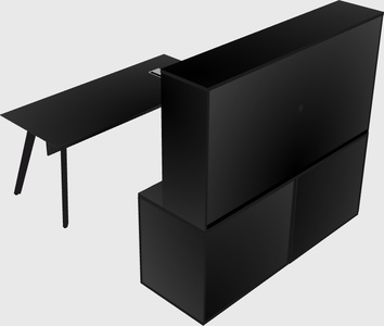 Parallel desk with credenza