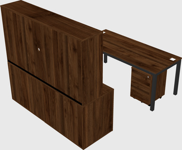 Parallel desk with credenza