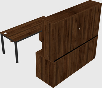 Parallel desk with credenza