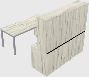 Parallel desk with credenza